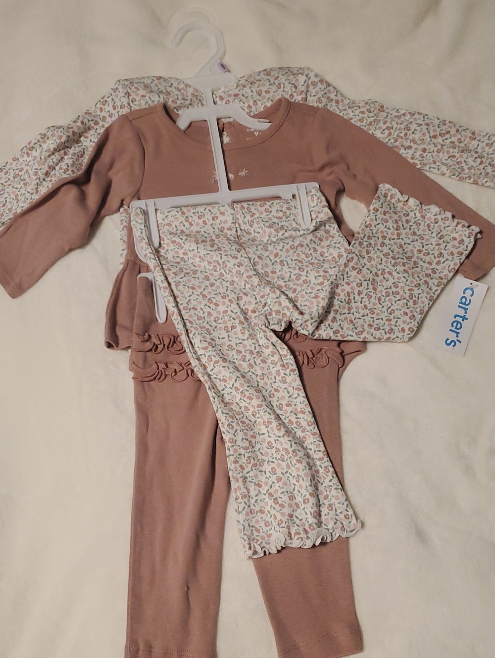 Carter's Mauve Long-Sleeve Top & Floral Legging Pajama Set